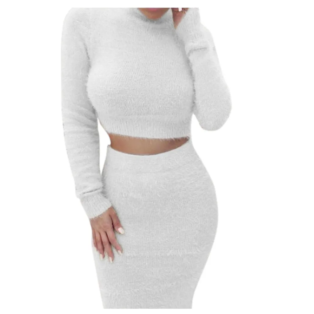 sweater two piece skirt set