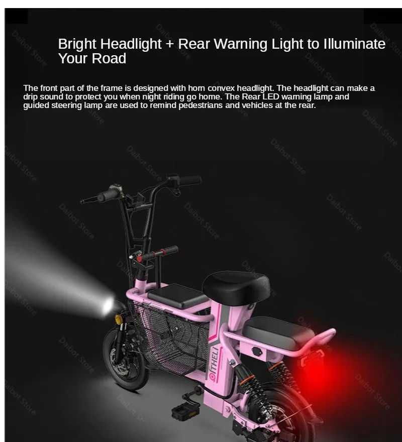 Kick Scooter Electric Electric Bicycles Mini 12 Inch 400W 48V Portable Folding Electric Bike Removable BatteryPet BasketGPS (19)