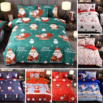 

New Christmas Element Bedding Bag Fashion Print Bed Cover with Zipper Household 3PCS Bedding Set Not Include Sheets Adults