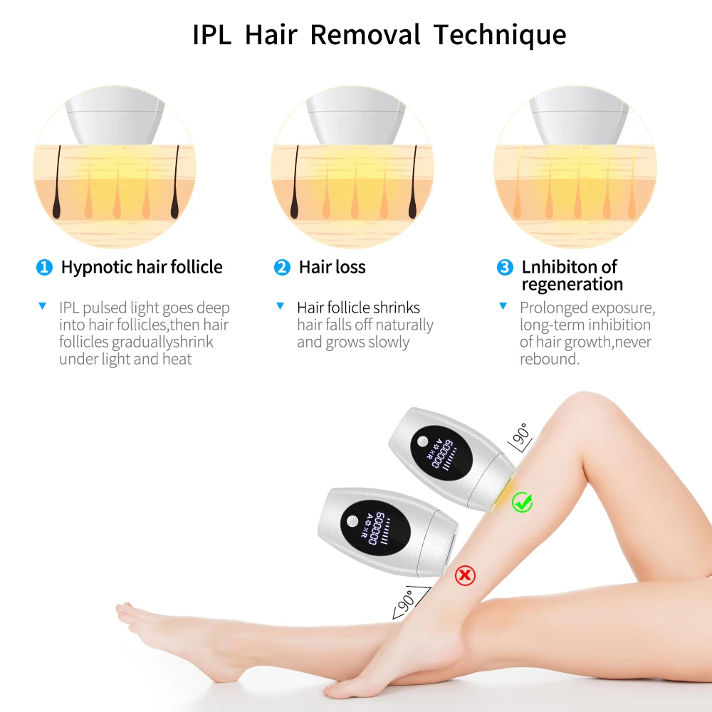 NEW Hair Removal Professional Permanent Laser Epilator For Women 600000 Flash LCD Display Bikini Ipl Laser Hair Removal Machine