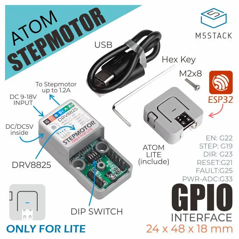 M5Stack  ATOM Stepper  ̹  ŰƮ (DRV8825)