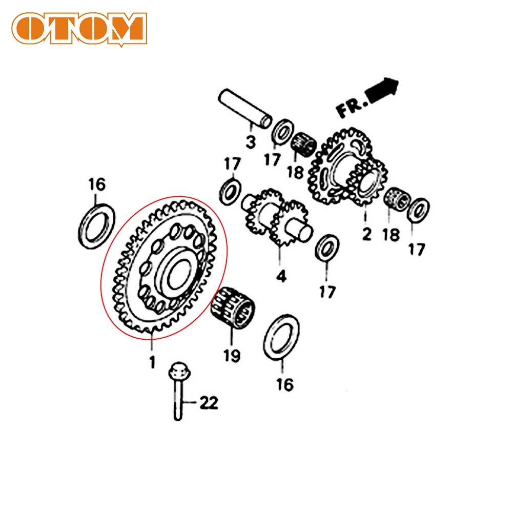 OTOM мотокросс эндуро Пусковой двигатель дисковый зуб для Honda AX-1 NX250 фрикционный старт зубные дисковые шестерни запчасти двигателя мотоцикла