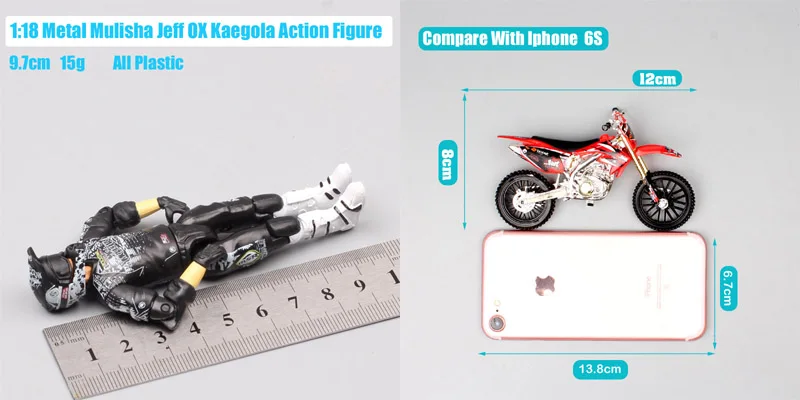 1/18 весы мини металлическая mulisha Jeff OX Kaegola FMX Dirt bike фигурка honda kawasaki мотокросса литая игрушка модель