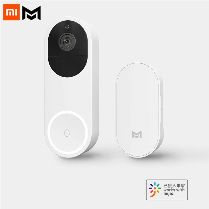 Xiaomi Mijia xiaomo AI распознавание лица 1080P ИК ночного видения Видео набор дверных звонков Обнаружение движения SMS Push домофон
