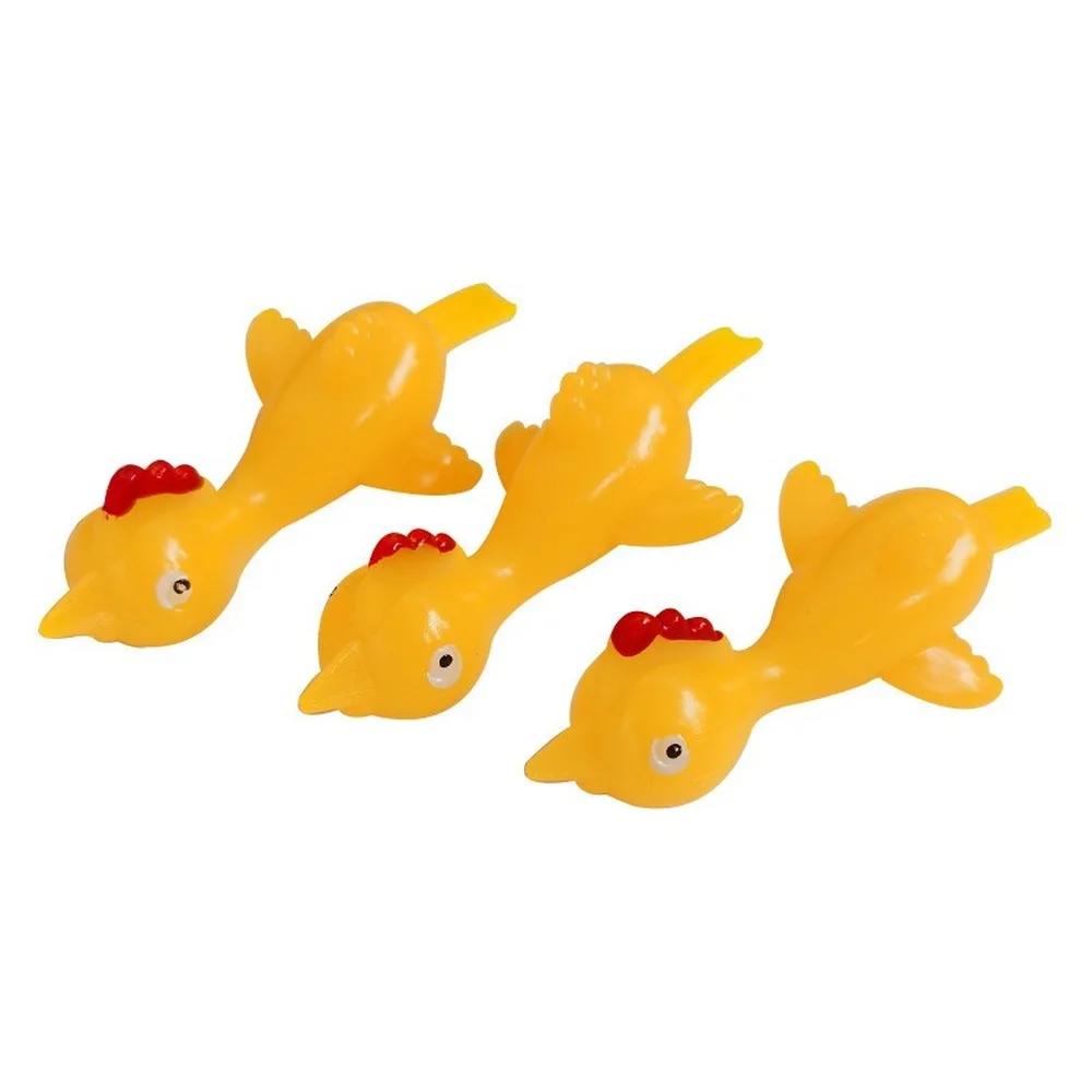 20PCS Catapult Launch Turkey Fun and Tricky Slingshot Chick Practice Chicken Elastic Flying Finger Birds Sticky DecompressionToy