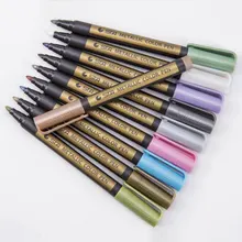Sta 10 цветов/набор металлических микрон Кисть ручка детальная Марка Цвет Альбом рисунок Школа искусства надписи принадлежности металлические маркеры ручки