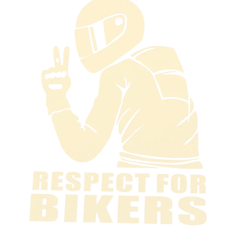 1pc Cool RESPECT FOR BIKERS Auto Decoration Car Bicycle Sticker Removable Decal Stickers Bicycle Decoration Bicycle Accessories - Цвет: Белый