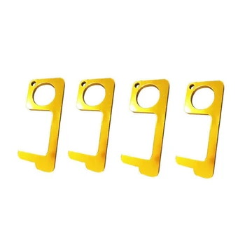 

4 Pcs Hand Copper Door Opener Closer No-PressPress Elevator Hand Protection Opener Elevator Handle Key