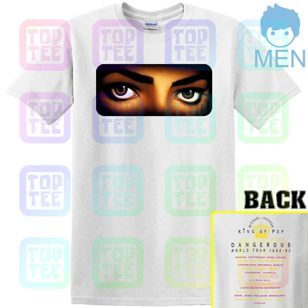 Настоящий Винтаж 90s Майкл Джексон Dangerous World Tour 1992 футболка Размер S-3XL - Цвет: Белый