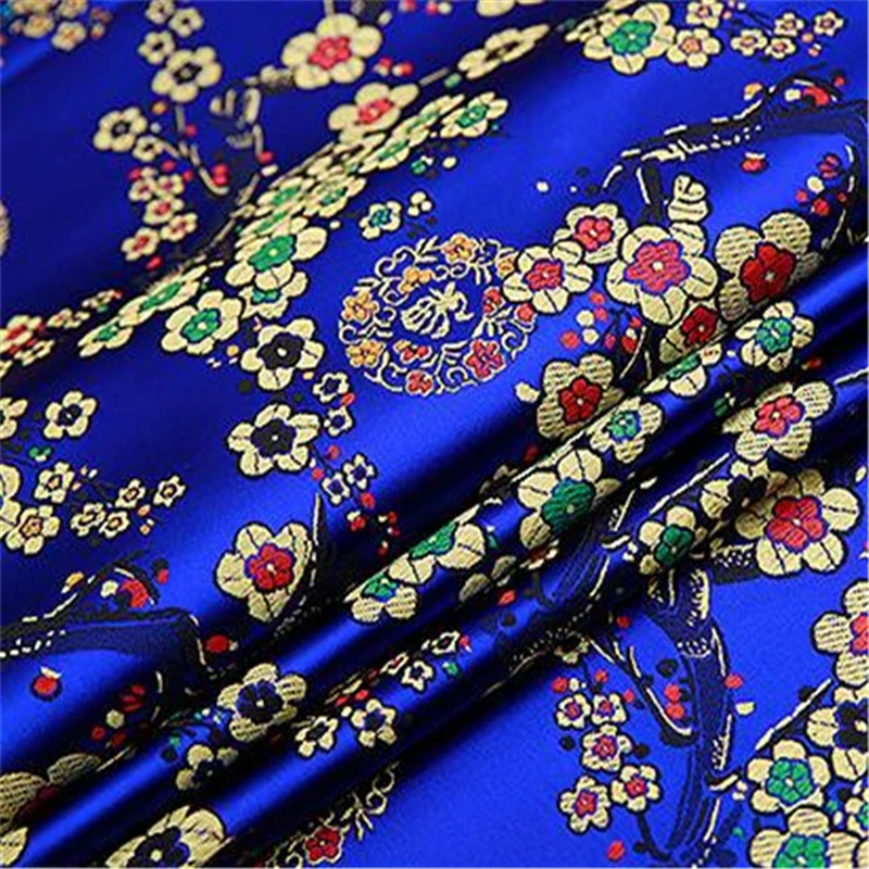 Китайская ткань цветок сливы Дизайн парча ткань 75 см ширина Роскошная традиционная ткань