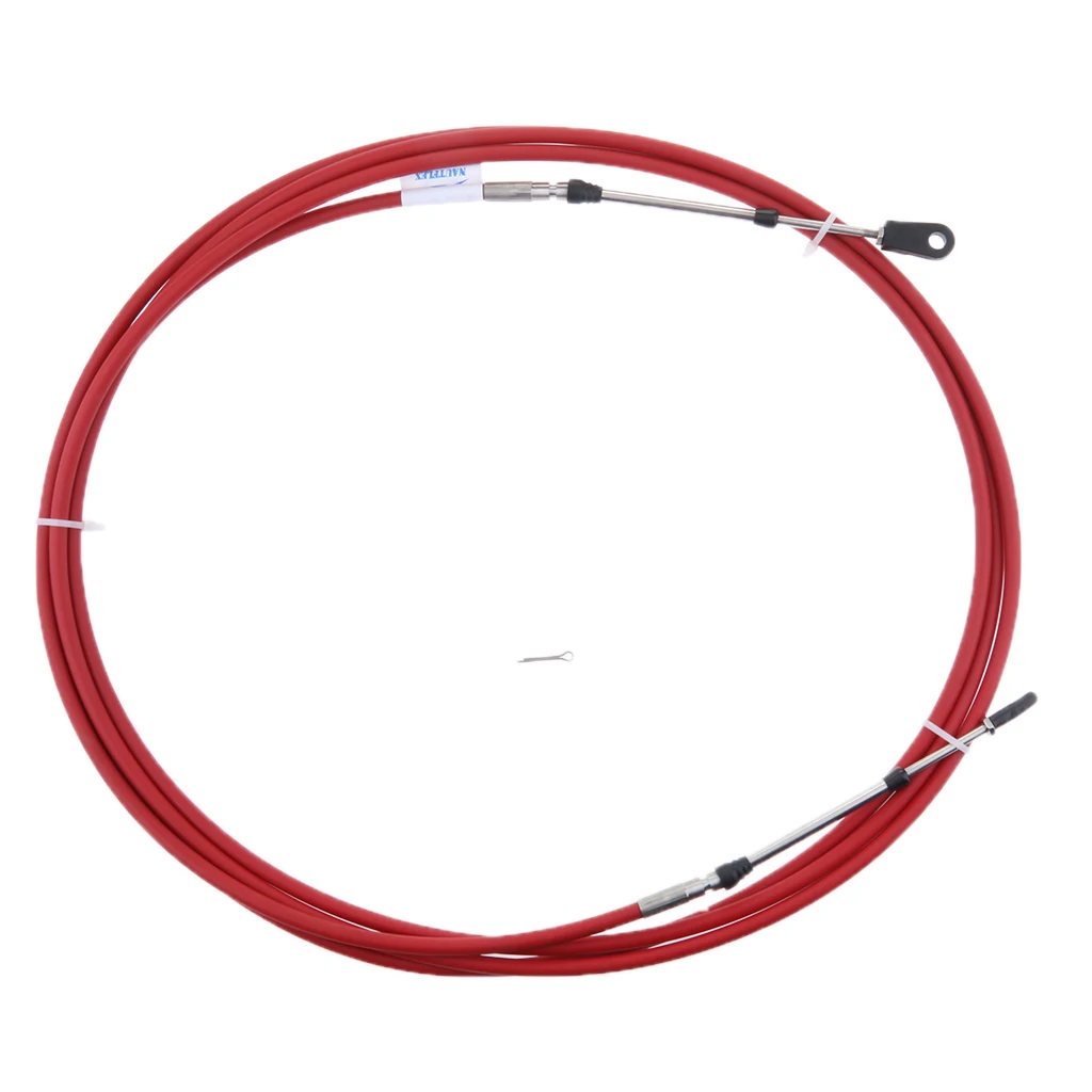 2pcs 18FT Throttle Shift Control Boat Motor Cable, Throttle Shift Cable, Remote Control for Yamaha Outboard(Black & Red)