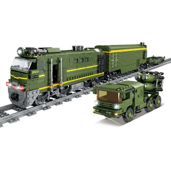 

1174+Pcs MOC DF-41 ICBM Train Military-industrial Missile Train Bricks DIY Building Block Model with Light Kit - Dynamic Version