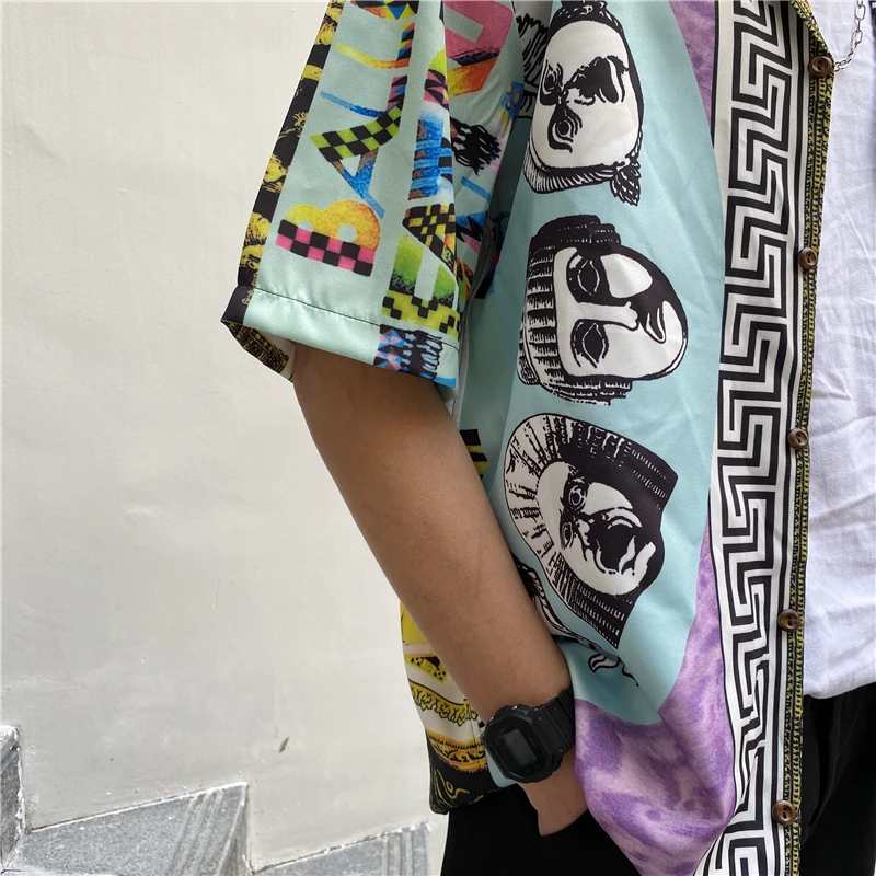 Повседневная Уличная рубашка OSCN7 с коротким рукавом для мужчин 2020 Гавайская