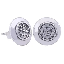 Подлинные 925 пробы серебряные серьги-гвоздики с кристаллами для женщин, свадебный подарок, хорошее Европейское ювелирное изделие