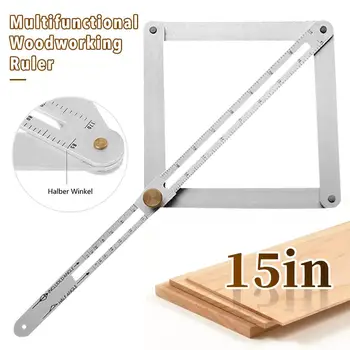

New 15inch Miter Angle Measuring Ruler Multifunctional Stainless Steel Protractor Corner Angle Finder Divider Measurement Tool