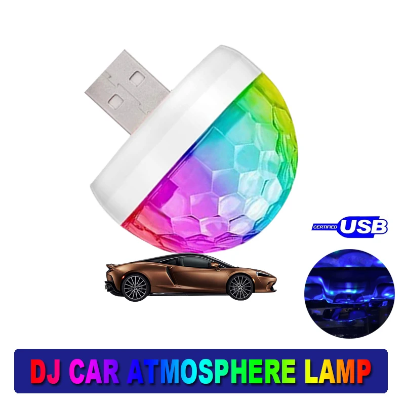 Портативный сценический светильник с разъемом USB для сотового телефона мини RGB