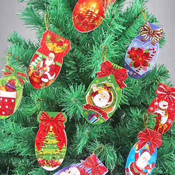 

160pcs/set Merry Christmas Small Mini Pendant Greeting Card Gold Sequin 3d Pop Up Best Wishes Blank Gift Cards