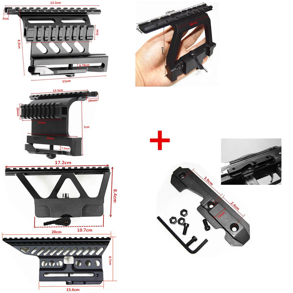 АК серия рельс с боковым креплением Quick QD Style AK47 AK74 SAIGA Detach 20 мм weaver рейка для