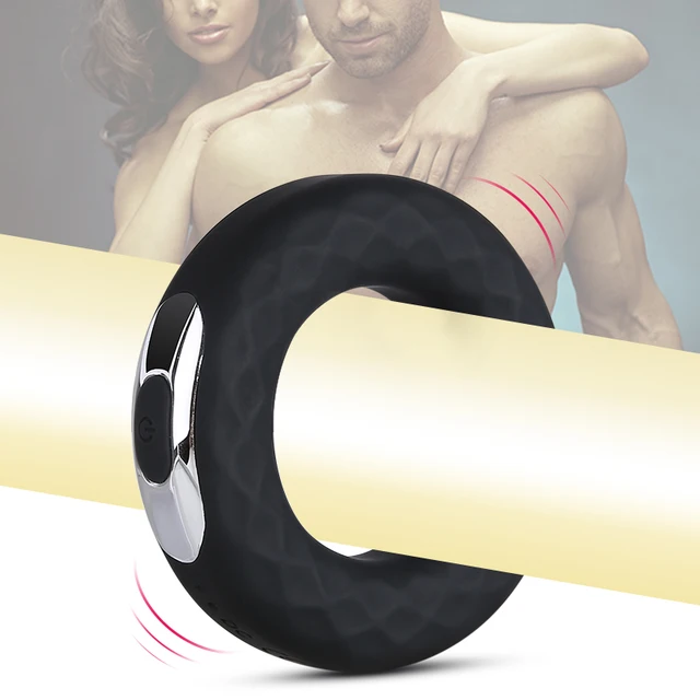 Silicone Vibrating Ring Penis Vibrator Massager Delay Ejaculation Mini Bullet Vibrator Erection Cock Lock Ring Sex Toys for Men 2