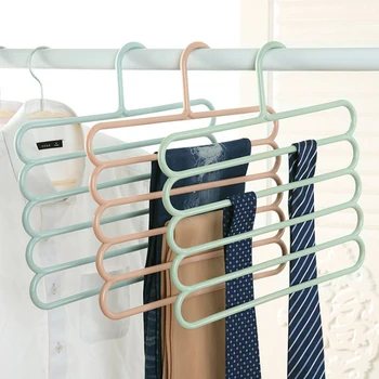 

Pants Hangers Holders Multifunction Trousers Hanger Storage Rack clothes hanger Tie Scarfs Belt Towel Non-slip Magic Hanger 1PC