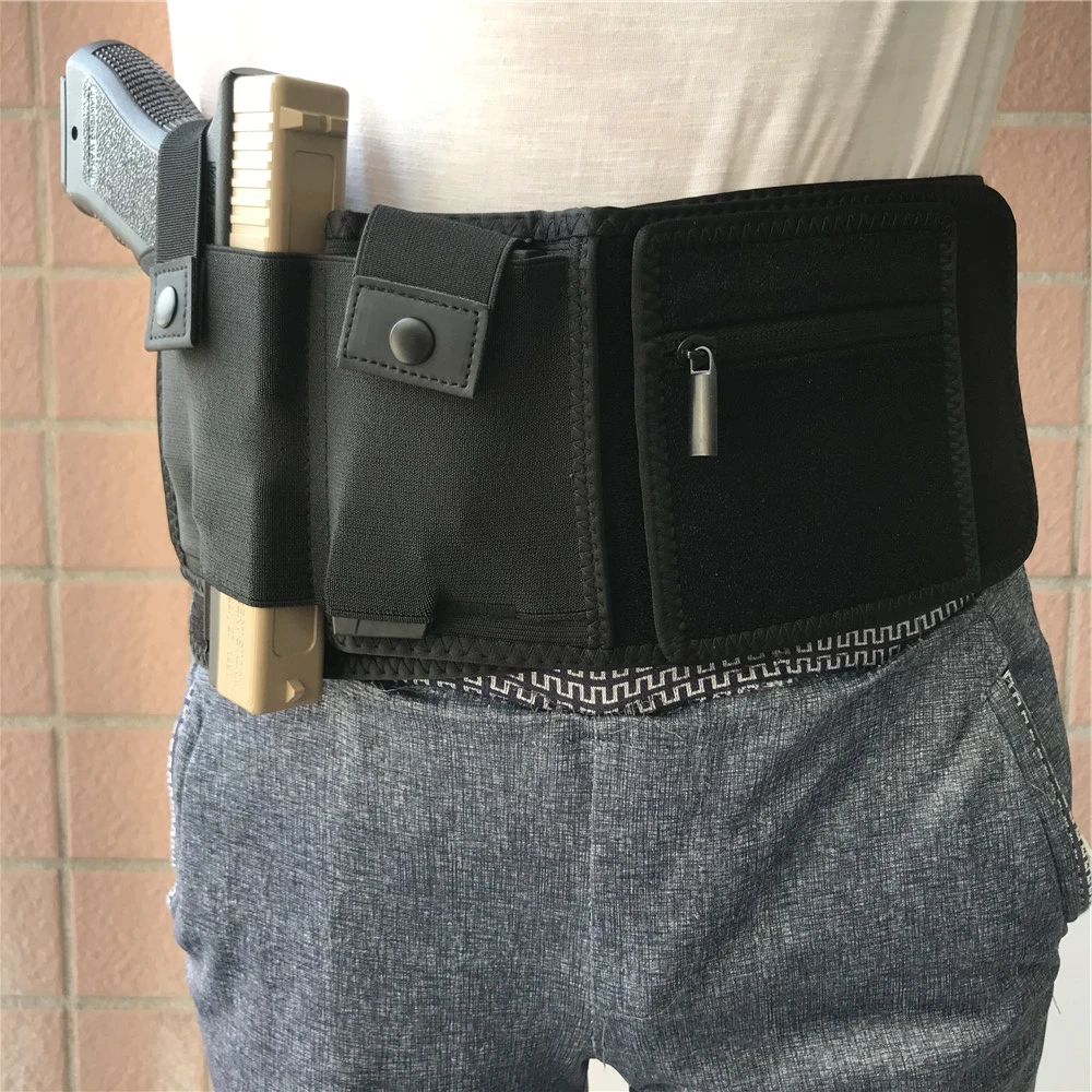 Tactical Belly Band Gun Holster Concealed Carry Pistol Elastic Girdle