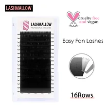 

16 Rows Easy Fan Volume Professional Eyelash Extensions 8-15mm Fast Fanning Stable Matte Black Easy Blooming Lashes Extension