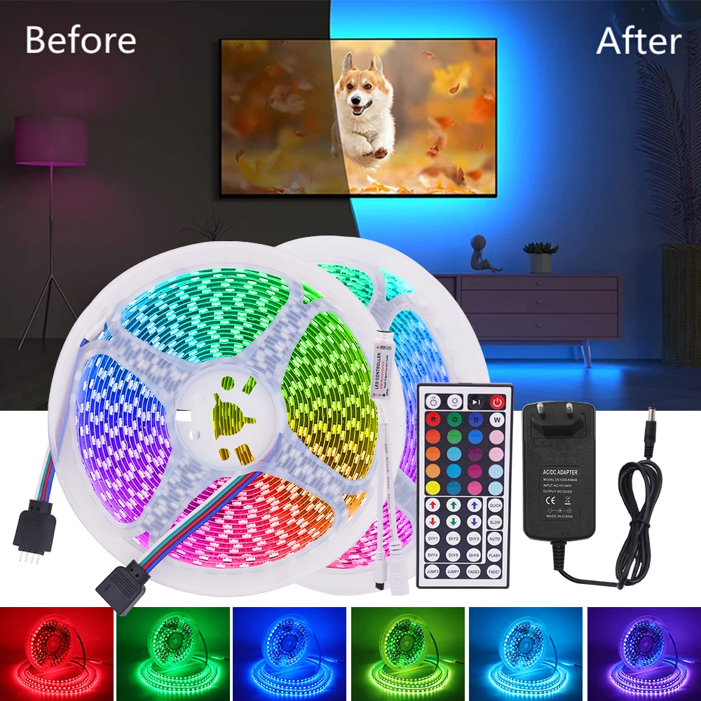 

RGB LED Strip DC 12V PCB Width 5MM EU AU US UK Set 120leds/M SMD 3535 Flexible Ribbon Tape Rope Light Lamp 5m/Roll