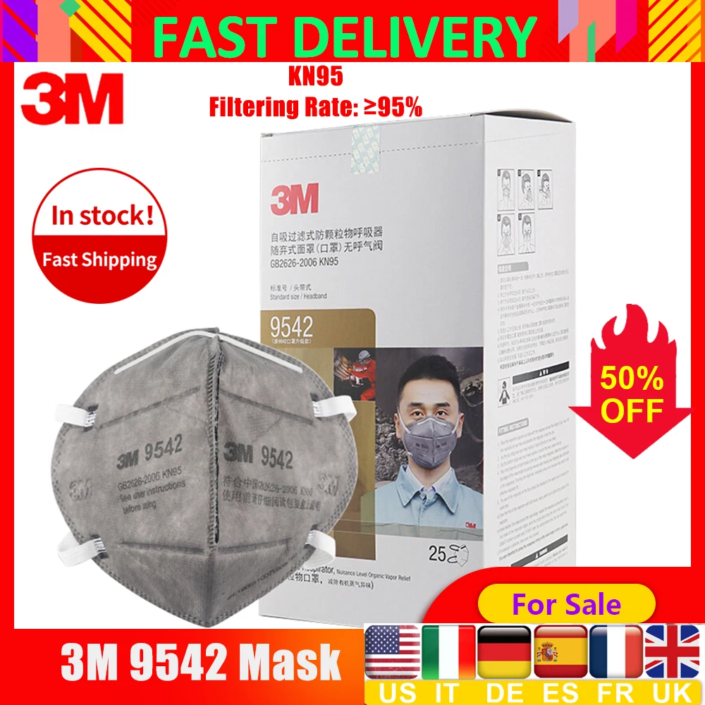 

3M KN95 Mask N95 Respirator Mask Mascarillas Disposable Safety Masks 95% Filtration Pm2.5 Face Mouth Masks as N95 KF94 FFP2 Mask