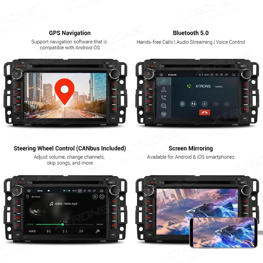 XTRONS " Android 9,0 Восьмиядерный автомобильный dvd-радиоплеер gps OBD для Chevrolet Tahoe Impala для Buick Enclave для GMC Для HUMMER