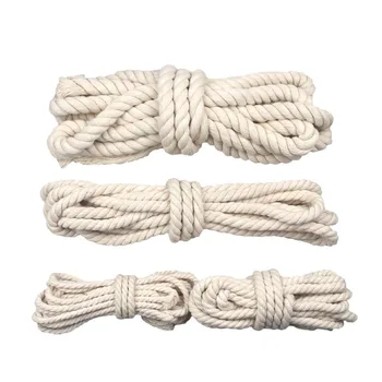

Heavy Binding Cord Diy Bag Cotton Rope Hand Woven Decorative Fine Cotton Thread Material White Rope Wear Resistance Rope 6mm