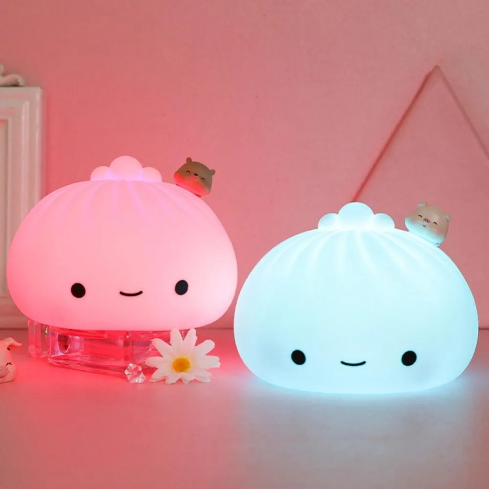 bright night light Cute Buns Pat Lights Colorful Soft Night Light Bedroom Holiday Home Decoration Christmas Children Adult Animation Holiday Gifts holiday nights of lights