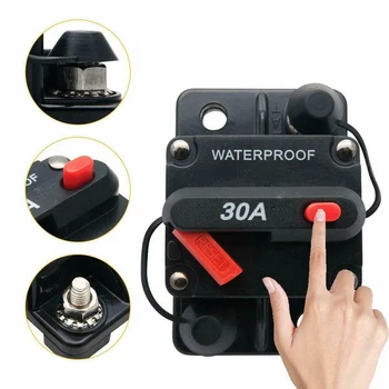 

30A 40A 50A 60A 70A 80A 100A 120A 150A 200A 250A 300A AMP Circuit Breaker Fuse Reset 12-48V DC Car Boat Auto Waterproof