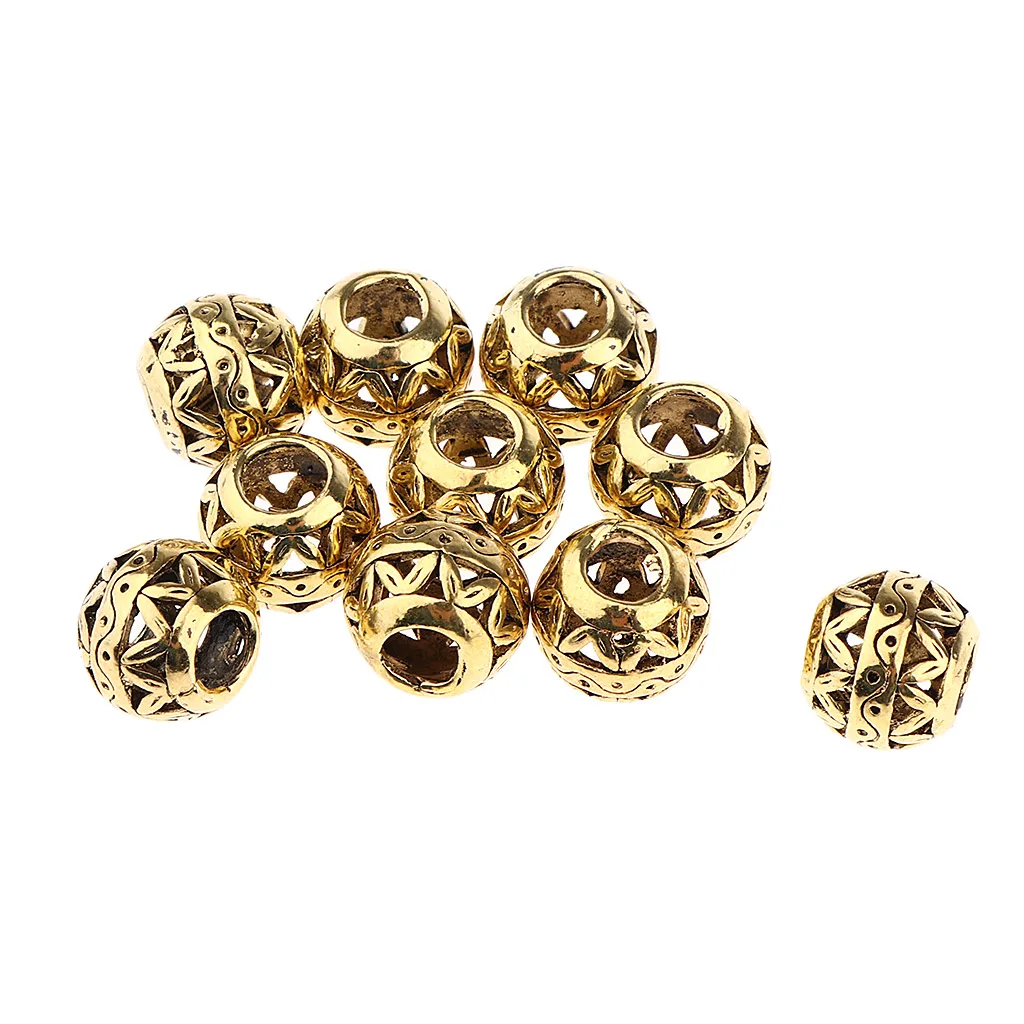 10pcs/set Dreadlocks Beads Hair Rings Tubes Decoration Braiding Hair Braid Cuff Clip