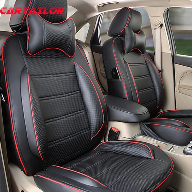 INCH EMPIRE Car Seat Cover-Football Liner Half Perforated Leatherette Cushion Fit for Lancer Evolution Mirage Outlander PHEV Altima Frontier Leaf Maxima Versa Xterra Sentra Murano 2 Front Black 
