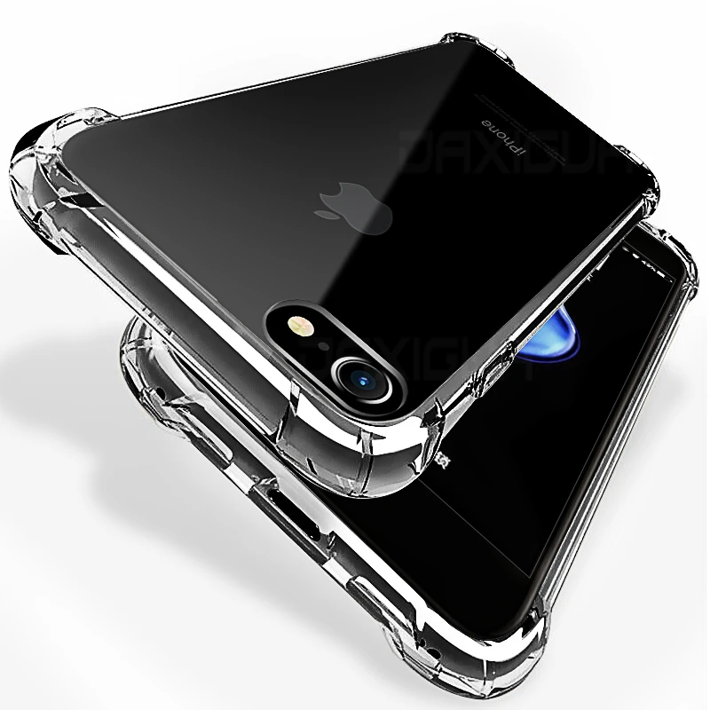 Роскошный противоударный силиконовый чехол для телефона для iPhone 7 8 6 6S Plus 7 Plus 8 Plus XS Max XR 11 чехол Прозрачная защитная задняя крышка