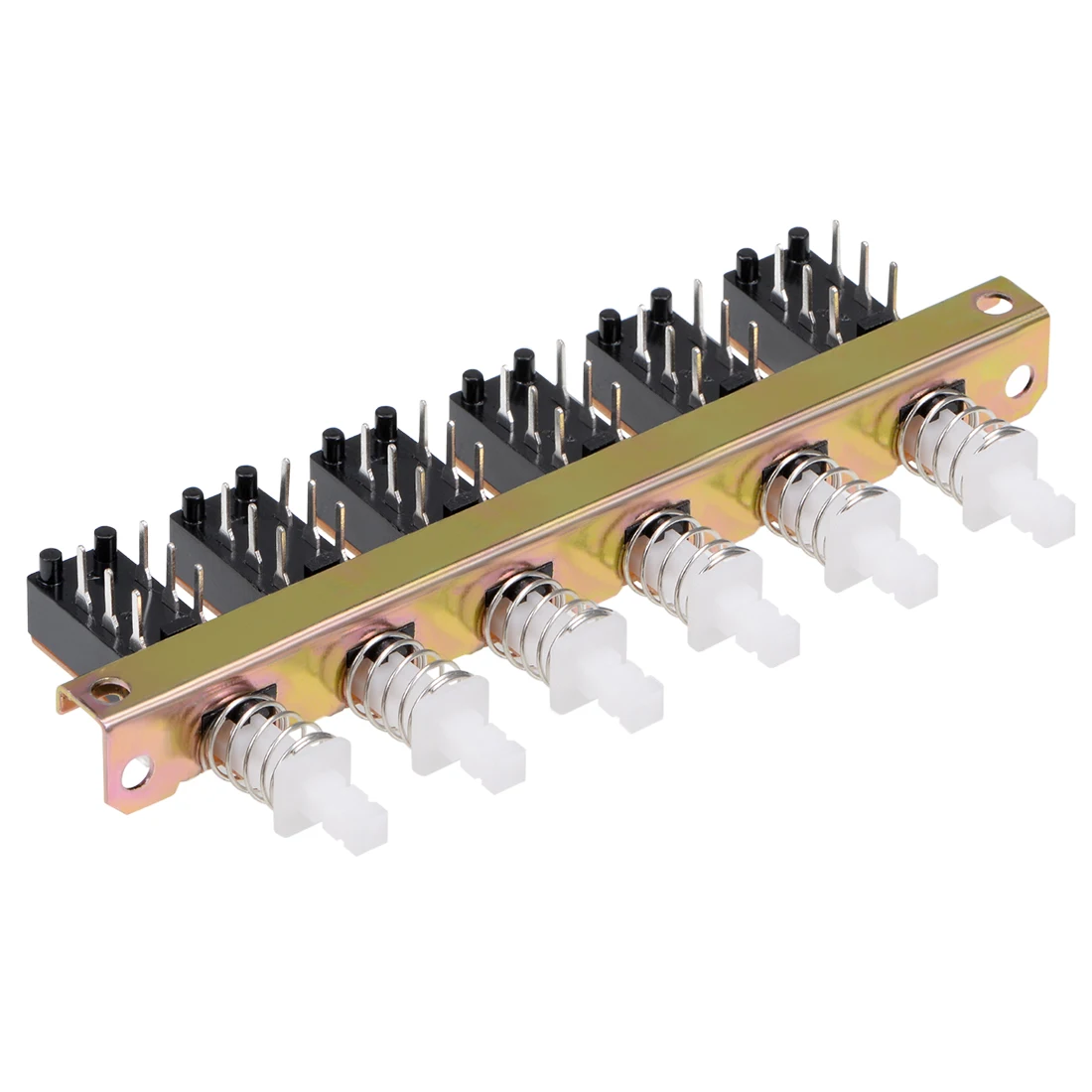 

uxcell Interlock Push Button Switch Piano Type DPDT 6 Pin 6 Row