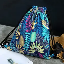 Женская сумка на плечо с цветочным принтом, портативный мешок для хранения, легкий спортивный органайзер для покупок, тряпичная сумочка