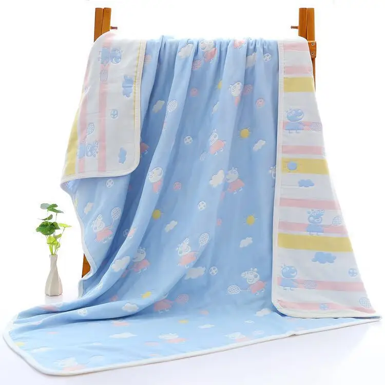 6-Layer Pure Cotton Gauze Infant Children's Quilt Towel Blanket Baby Children's Quilt Blanket Large Bath Towel Gaoyang Manufactu