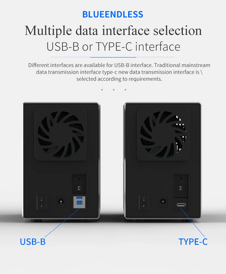 Dual Bay Gabinete HDD externo, Sata Array