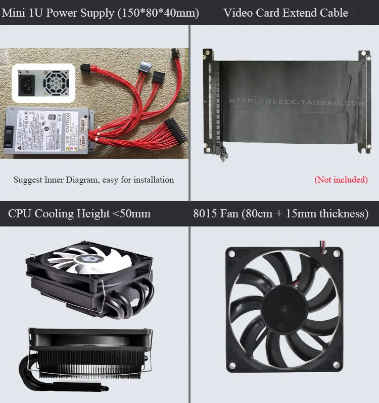 Чехол для игрового компьютера A35 Mini ITX Прозрачный Акриловый чехол s с удлинителем