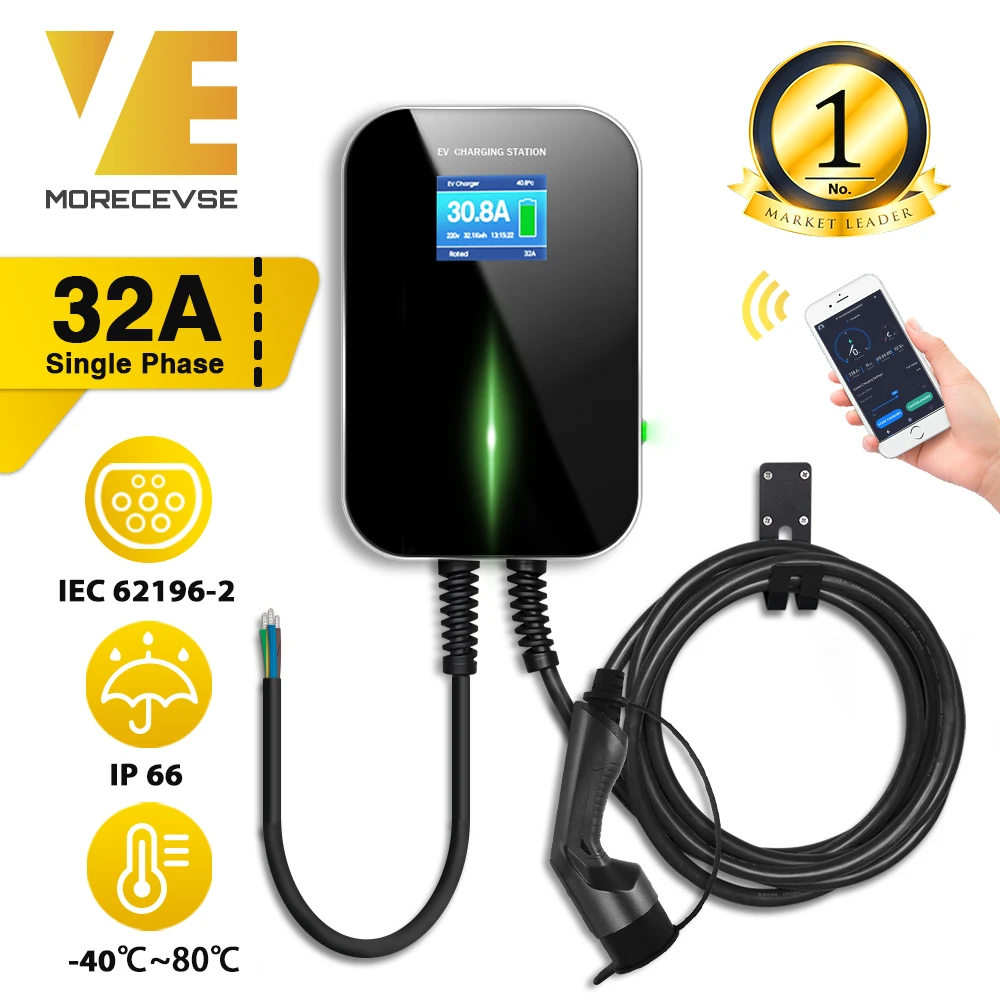 US $504.79 32A 1Phase APP Wifi EVSE Wallbox EV Charger Electric Vehicle Charging Station with Type 2 Cable IEC 621962 for MINI Cooper