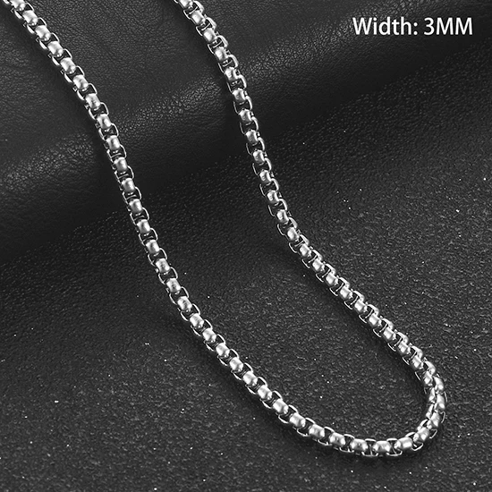 Fashion 2-5mm Mens Box Chain Stainless Steel Necklace For Women Pendant Necklace Jewelry Gift Statement