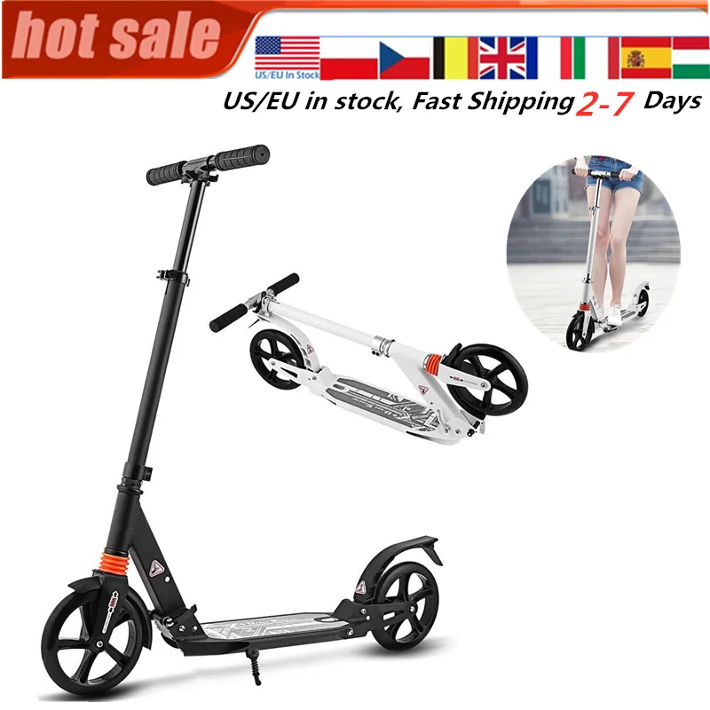 2 Wheels Kick Scooter for Adult Kids Folding Adjustable Height Ride Outdoor 