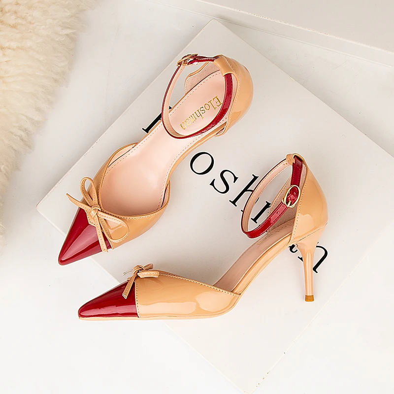 Women Pumps 2020 New Fashion Women's Shoes Sweet Bowknot High Heel Shoes Shallow Pointed Women Sandals