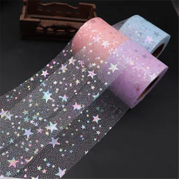 

25Yard/roll Rainbow Glitter Tulle Roll Sequin Crystal Organza Sheer Fabric DIY Craft Gift Tutu Skirt Home Wedding Decoration