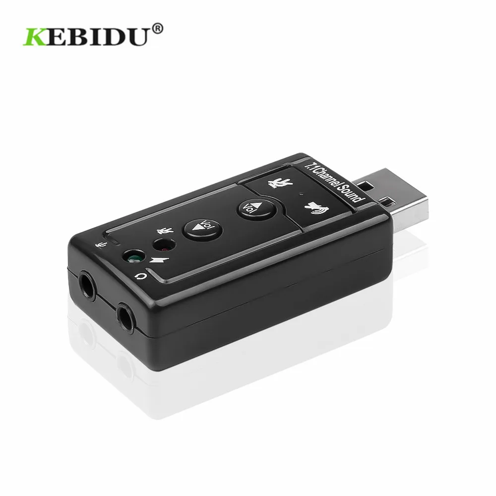 KEBIDU внешний USB Виртуальный канал 7 1 3D Динамик Аудио Звуковая карта Микрофон
