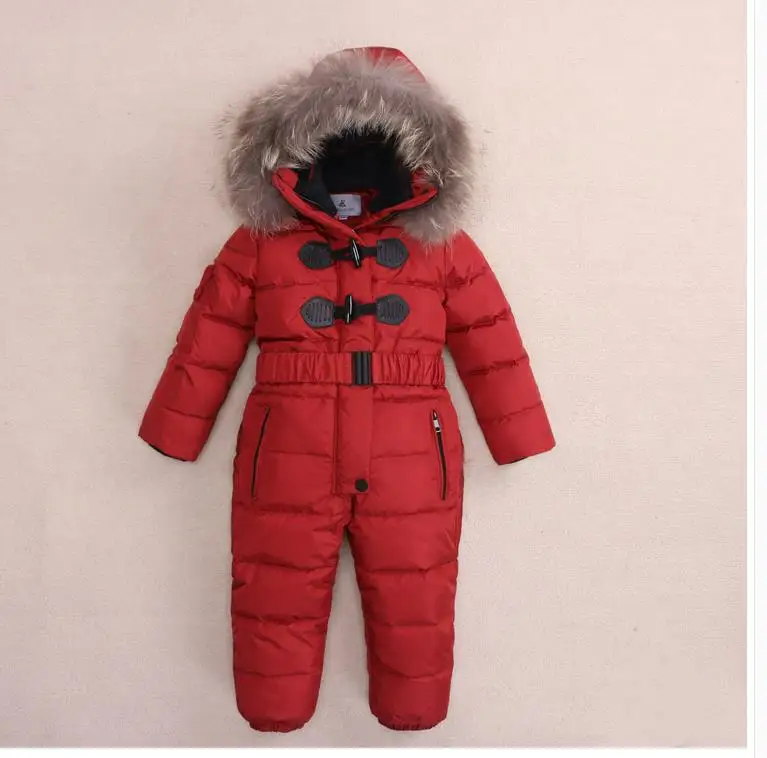 Модная детская теплая куртка-пуховик - Цвет: Красный