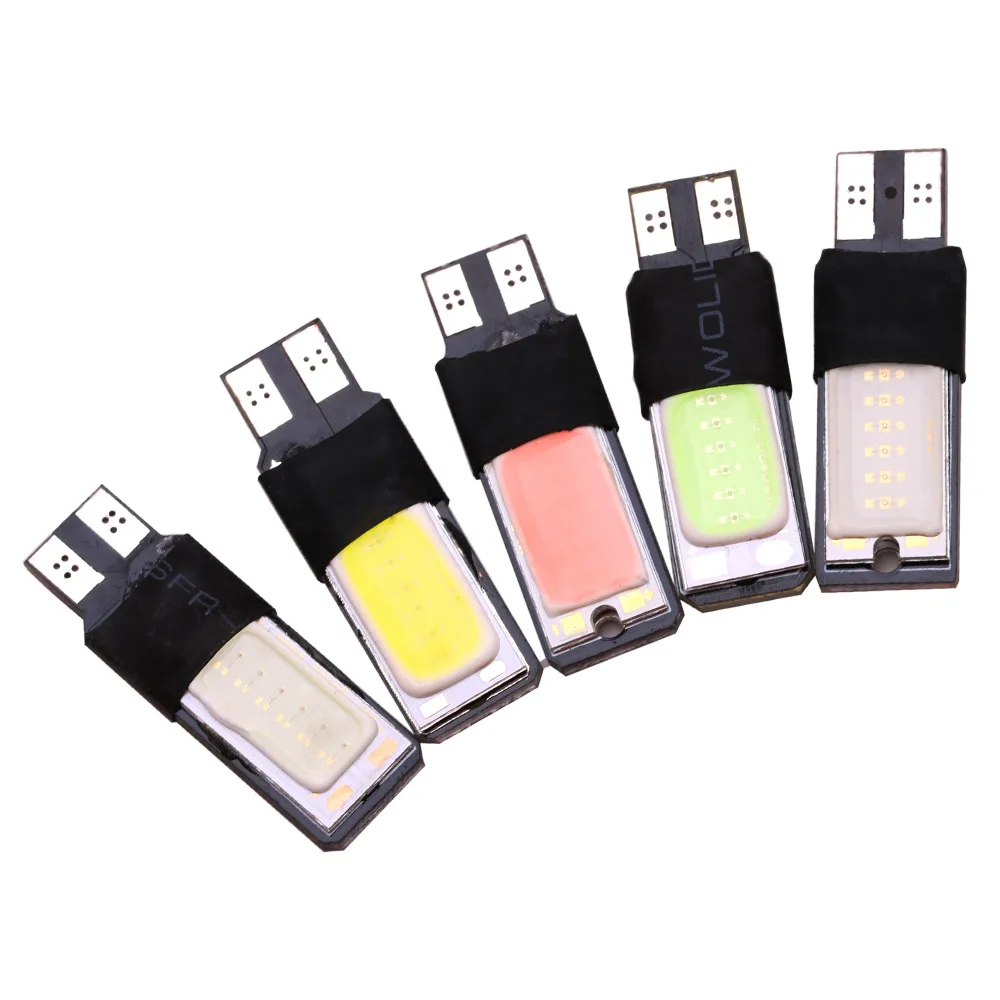 100 шт T10 COB 12SMD DC 12V зазор свет белый красный зеленый синий W5W 194 Светодиодные Автомобильные фары лампы для ремонта автомобиля лампа