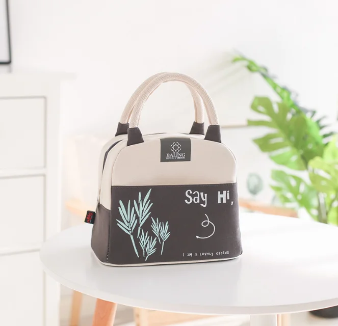 Japanese/Korean cartoons Bento bag canvas thickening insulation pack Aluminum film portable insulation bag