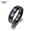 Lokaer à la mode noir et blanc coupe céramique Anneaux bijoux classique mariage fiançailles Anneaux pour femmes Anneaux Anillos R18014 ► Photo 1/6